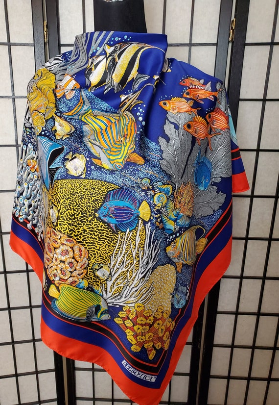 Scarf,Nautical , Tropical Fish, Aquarium, Coral R… - image 2