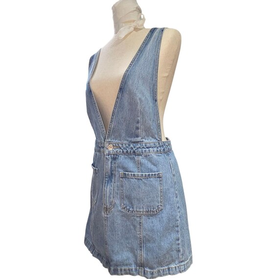 Forever 21 Denim Y2K Overall Mini Skirt Zipper Deep V Top Size L Fits M  /junior - Etsy