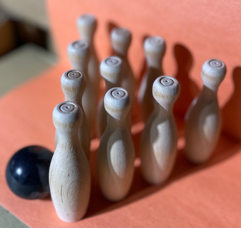 3.5 Mini Bowling Pins and Ball Set Etsy