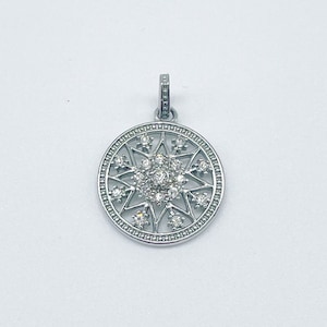 Vintage Avon Snowflake Art Deco Crystal Star Pendant