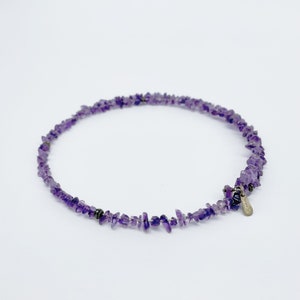 Handmade Sterling Silver Choker with Natural Amethyst Chips