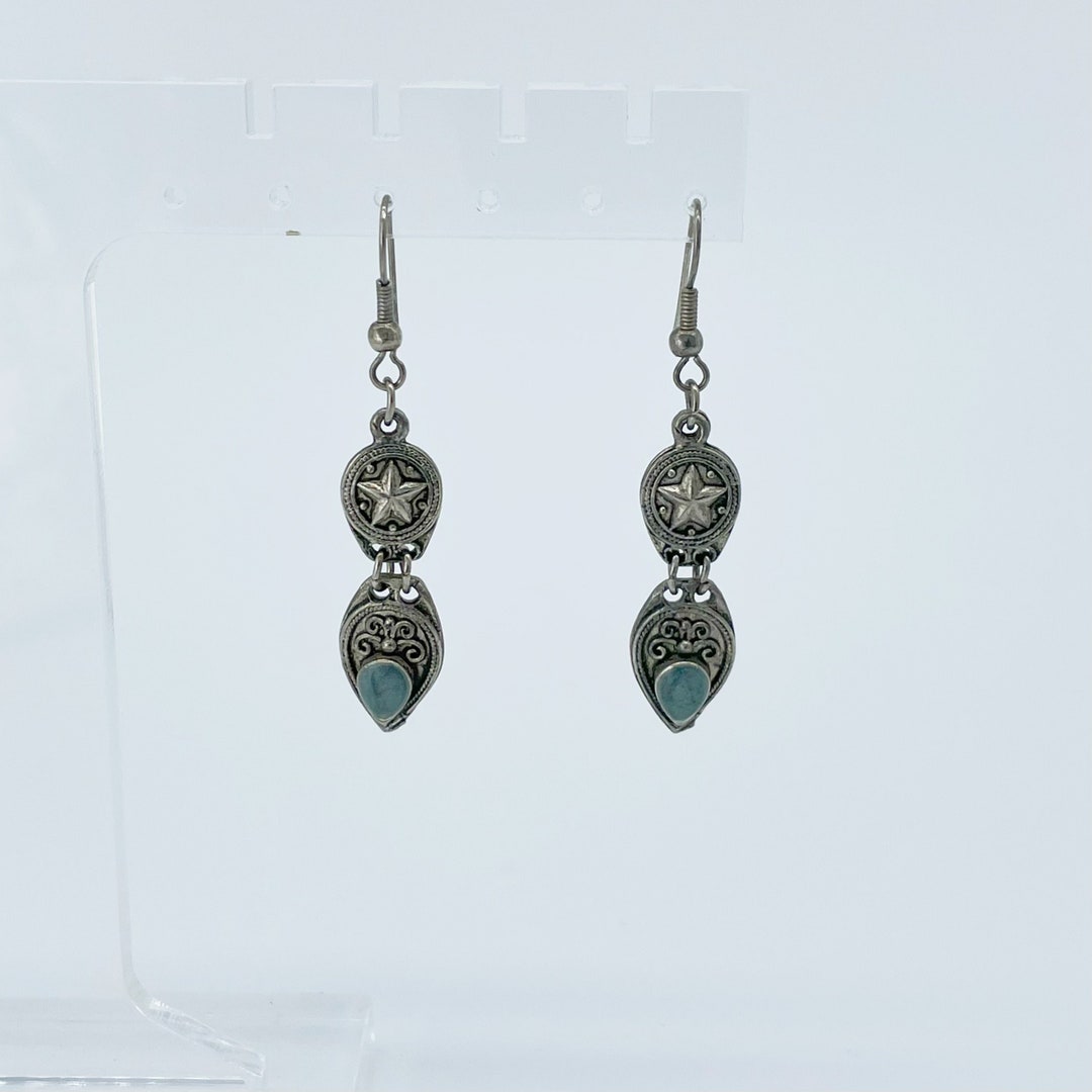 Silver Star Fringe Dangle Earring main image 1