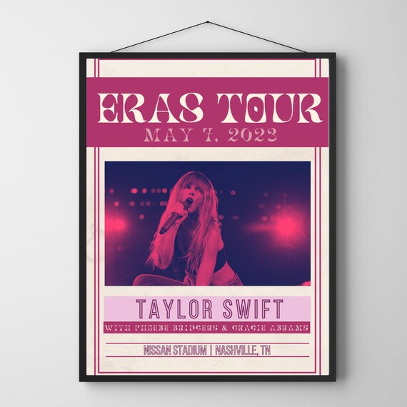 Taylor Swift Eras Tour Poster Nashville, TN May 7, 2023 