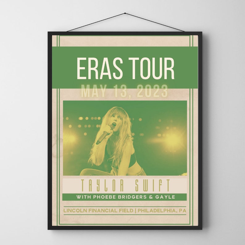 Taylor Swift Eras Tour Poster Philadelphia PA May 13 Etsy