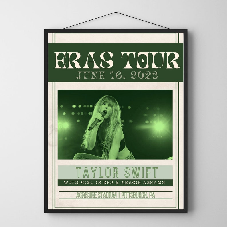 Taylor Swift Eras Tour Poster Pittsburgh PA June 16 2023 Etsy
