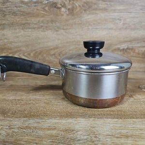 VTG 1801 Revere Ware 1 liter kopparbottengryta med lock