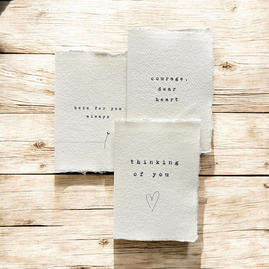 Set of Three Sympathy Cards. Here for You Always. Courage Dear Heart ...