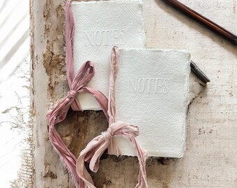 Handmade Paper Notebook: Sari Silk Ribbon Journal (4.5x6 inches)