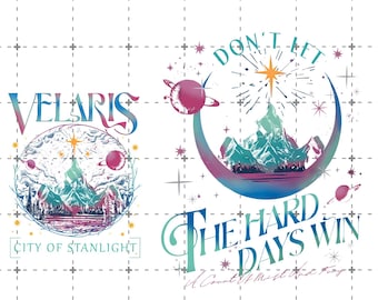 ヴェラリス 星明かりの都 PNG、ファンタジー小説ファンへのギフト、コート・オブ・ソーンズ・アンド・ローゼズ Tシャツ、SJM グッズ、読書好きへのギフト、アコター グッズ