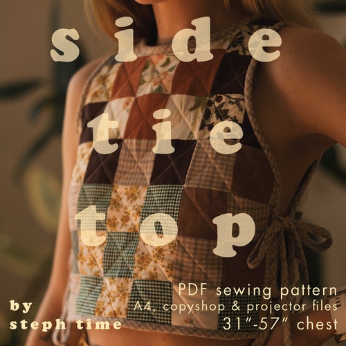ST Side Tie Top PDF Sewing Pattern Print at Home Etsy
