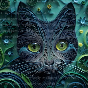 Black Cat With Green Eyes