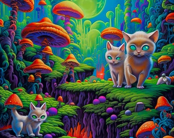 psychedelic cat phone screen saver wallpaper