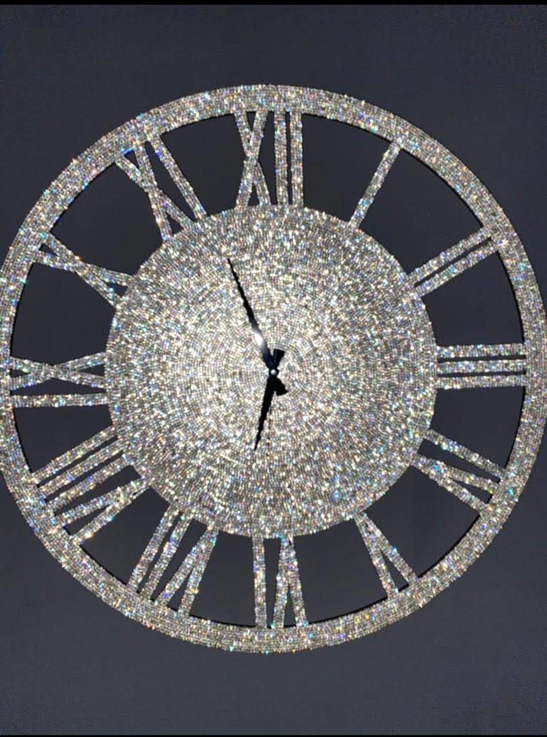 50 Cm (19 ınch),swarovski Crystal Wall Clock: Modern MDF Sparkle