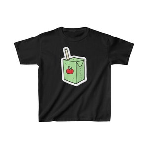 SCATOLA DI SUCCO DI MELA T-shirt per bambini in cotone pesante, t-shirt con snack, t-shirt per bambini