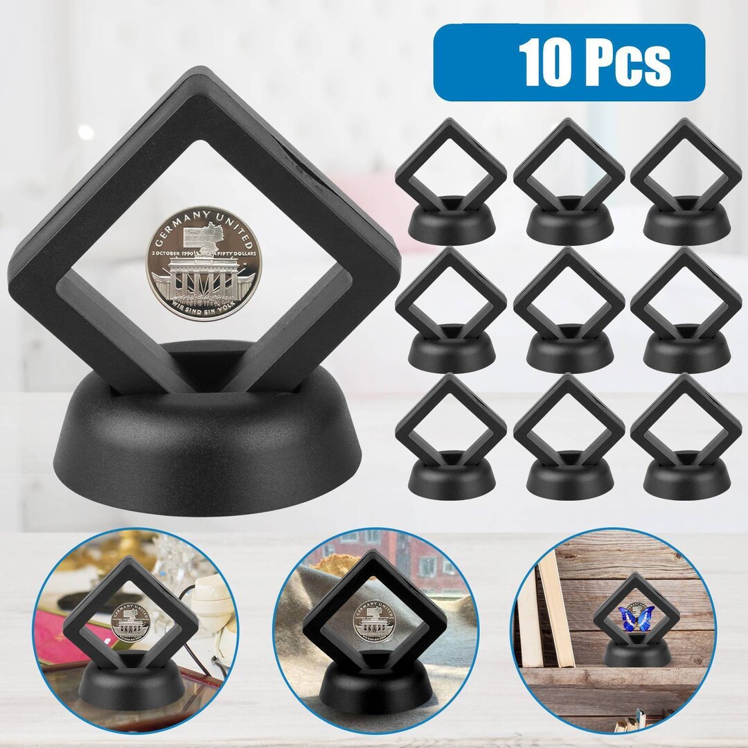 New 3D Floating Coin Display Frame Stand Holder Case Box for Etsy