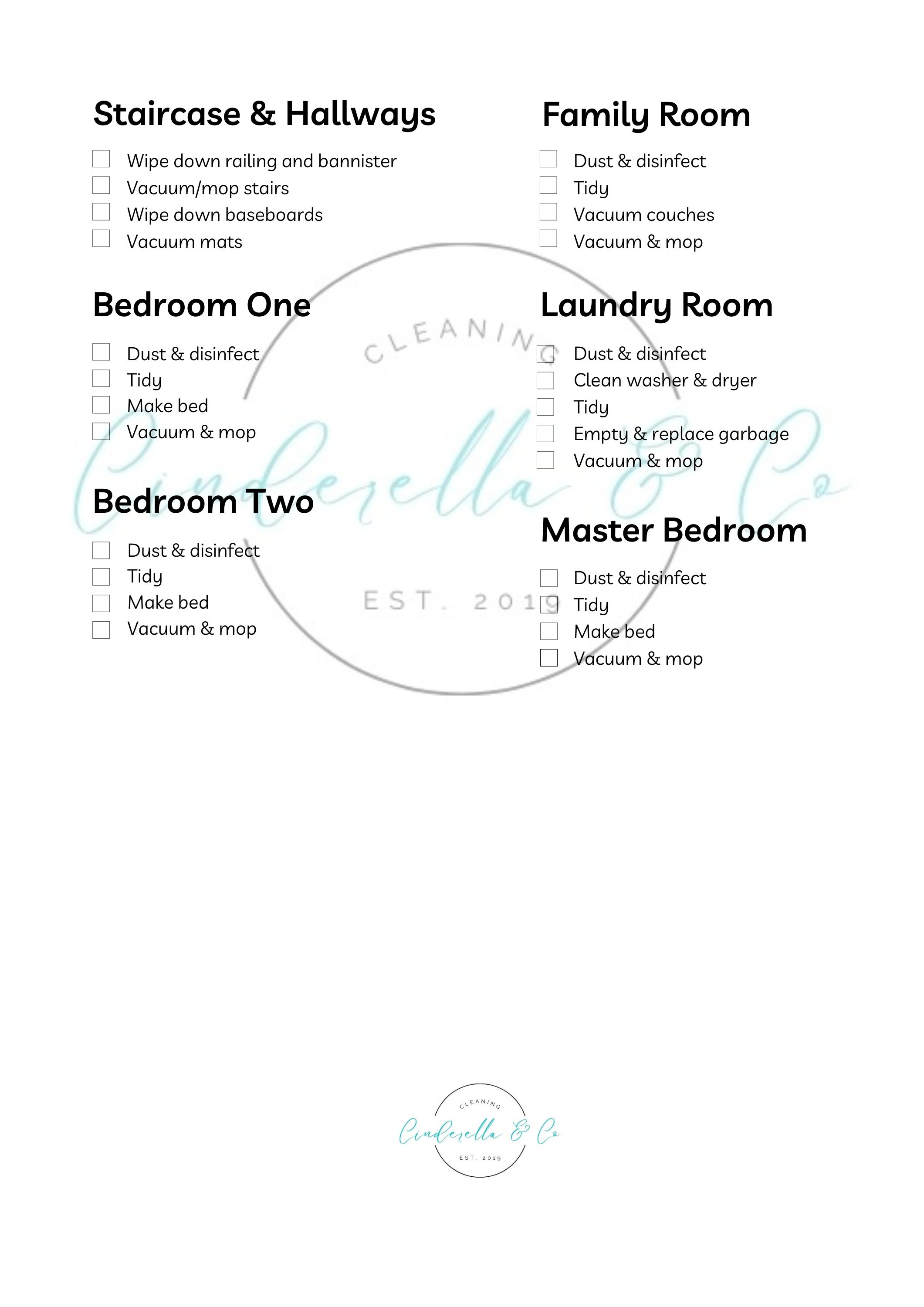 Cleaning Checklist - Etsy
