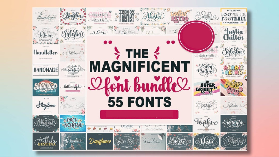 Magnificant Font The Magnificent Font Bundle, Display Font, Cricut Font, Farmhouse Fonts ...