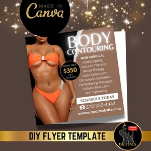DIY Body Contouring Flyer, , Body Contour Flyer, Body Shaping Flyer, Body Sculpting Flyer, Spa Flyer, Esthetician Flyer, Social Media Flyer