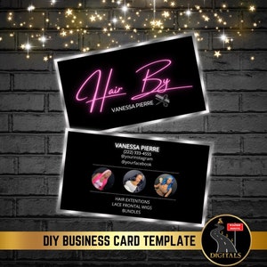 DIY Business Card Template, Editable Business Card, Made in Canva, Printable Business Card, Makeup Artist, MUA, Lash, Hair, Nails, Beauty
