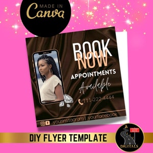 Booking Flyer, Editable Book Now Flyer, Appointments Available Template, DIY Bookings Template