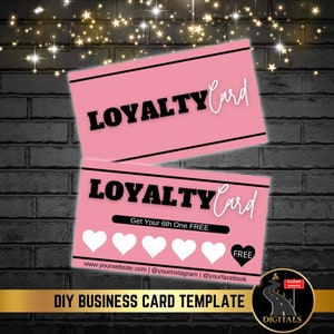 Loyalty Card Template, Editable Punch Loyalty Card Template, Rewards Program DIY Beauty Business, Lash, Makeup, Nail, Boutique
