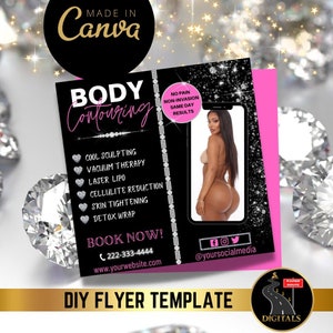 Body Contouring Flyer, Body Sculpting Flyer, Flyer Editable, Contour Flyer,Body Spa Flyer, Body Sculpting Flyer, Social Media Flyer