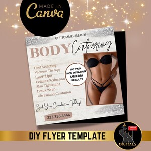 Body Contouring Flyer, Body Sculpting Flyer, Flyer Editable, Contour Flyer,Body Spa Flyer, Body Sculpting Flyer, Social Media Flyer