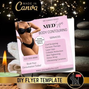DIY Medspa Treatment Flyer, Beauty Services, Social Media Flyer, Spa Services Flyer, Facial Beauty Flyer, DIY Canva, Esthetician Flyer