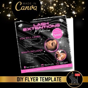 DIY Lash Training Flyer, Lash Extension Flyer, Lash Technician Flyer, Premade Flyer Template, Lash Course Flyer, Lash Class Flyer