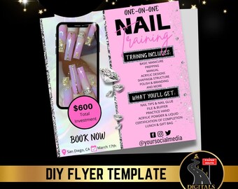 DIY Nail Training Flyer, Nail Training Template, Nail Training Social Media Flyer, Wimpernkurs Flyer, Wimperntraining Flyer, Lash Class Flyer