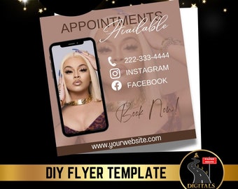 Jetzt Buch Flyer, Termin Flyer, Haar Flyer, Nagel Flyer, Wimpern Flyer, Social Media Flyer, Canva Template