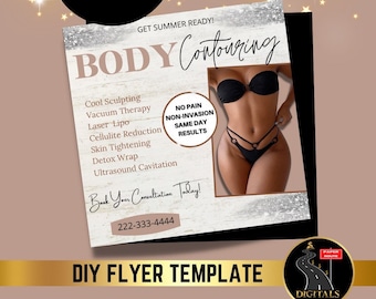 Body Contouring Flyer, Body Sculpting Flyer, Flyer editierbar, Contour Flyer, Body Spa Flyer, Body Sculpting Flyer, Social Media Flyer