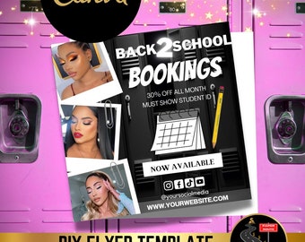 Back To School Flyer, Social Media Flyer, Sale Flyer, Perücke Sale Flyer, Zopf Flyer, MUA Flyer, Hairstylists Flyer, Template Flyer