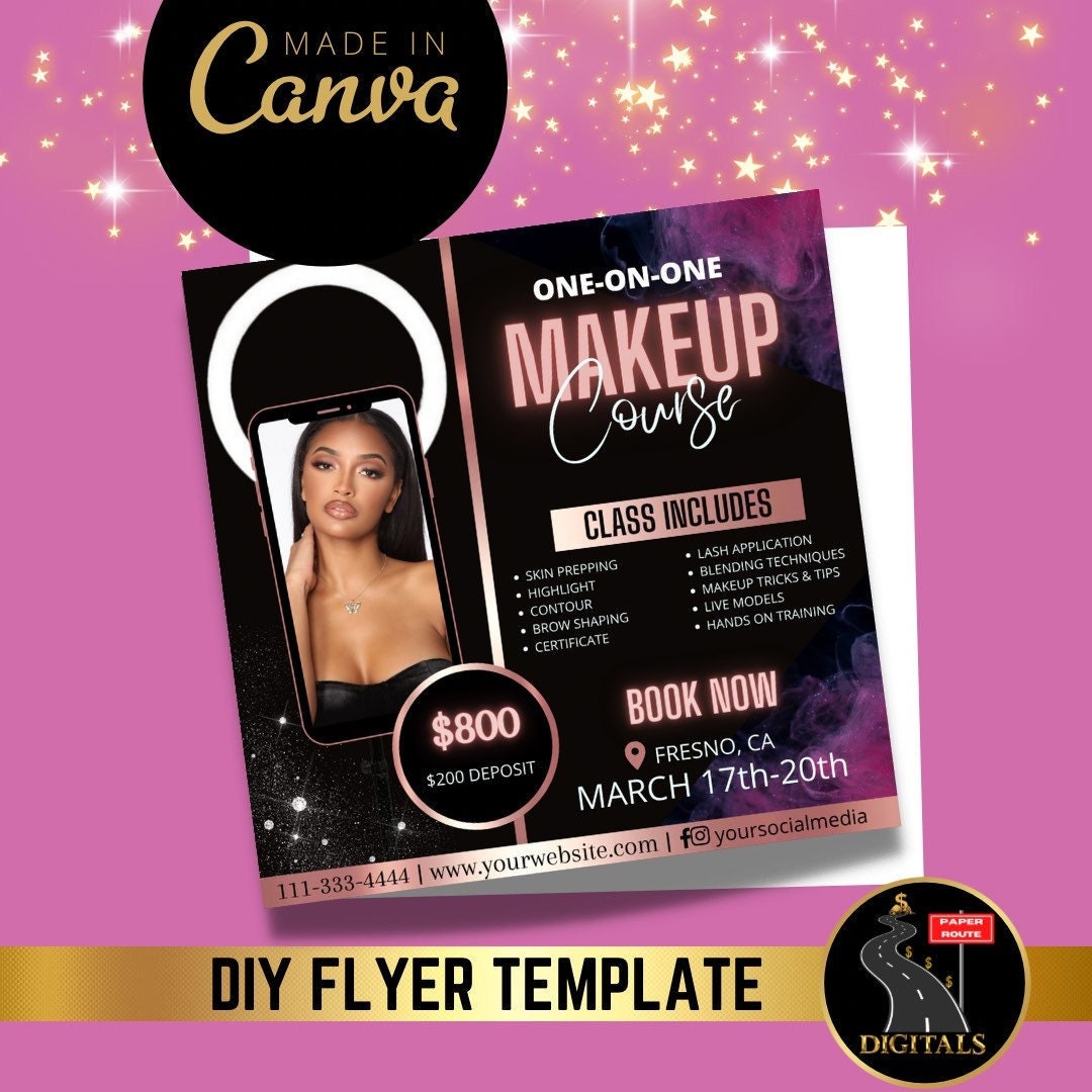 DIY Makeup Flyer Makeup Training Flyer Eyebrow Training Etsy