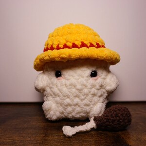 Anime Pirate Straw Hat Crochet Mushroom |