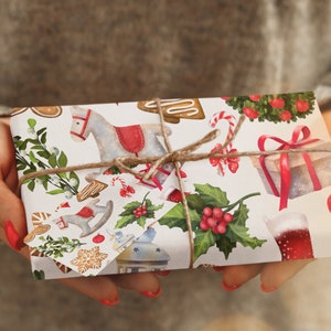 Papel de regalo de Papá Noel para Navidad: papel de regalo navideño ecológico para regalos perfectos imagen 1