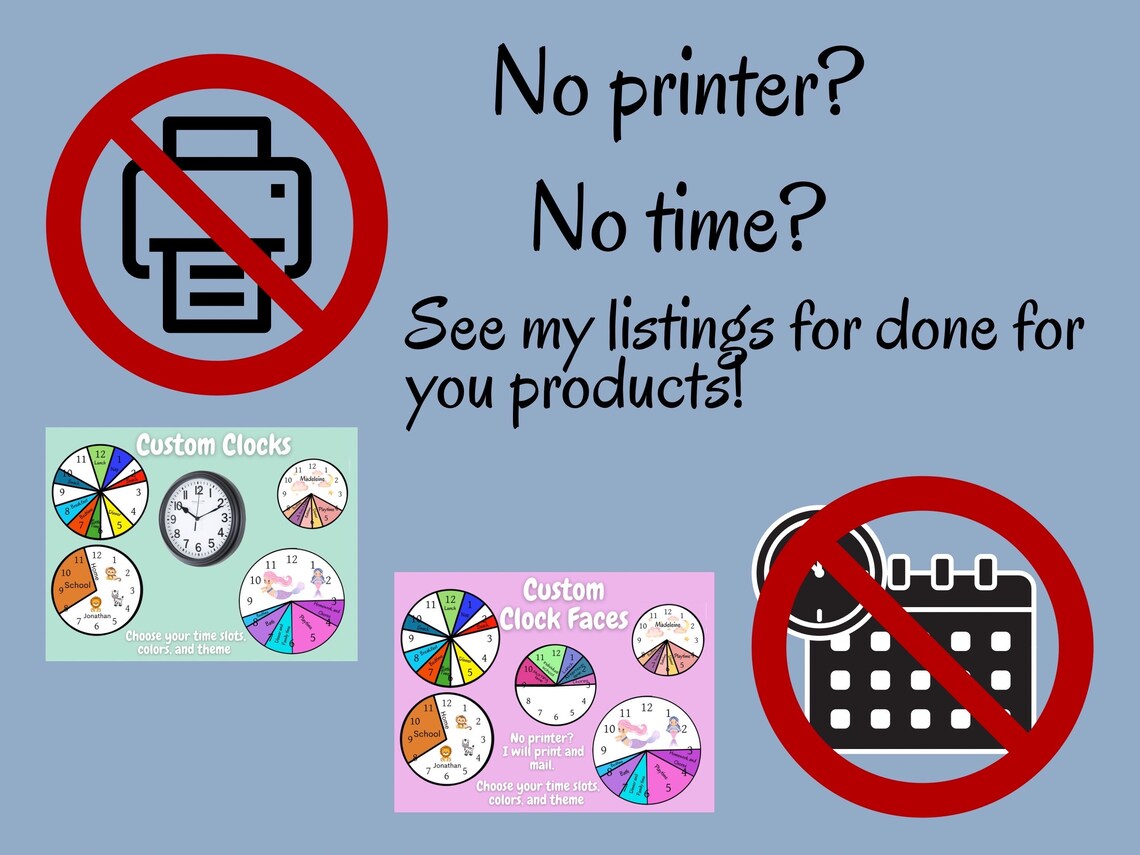 Personalized Custom Clock, Unique Wall Clocks, Kids Daily Routine ...