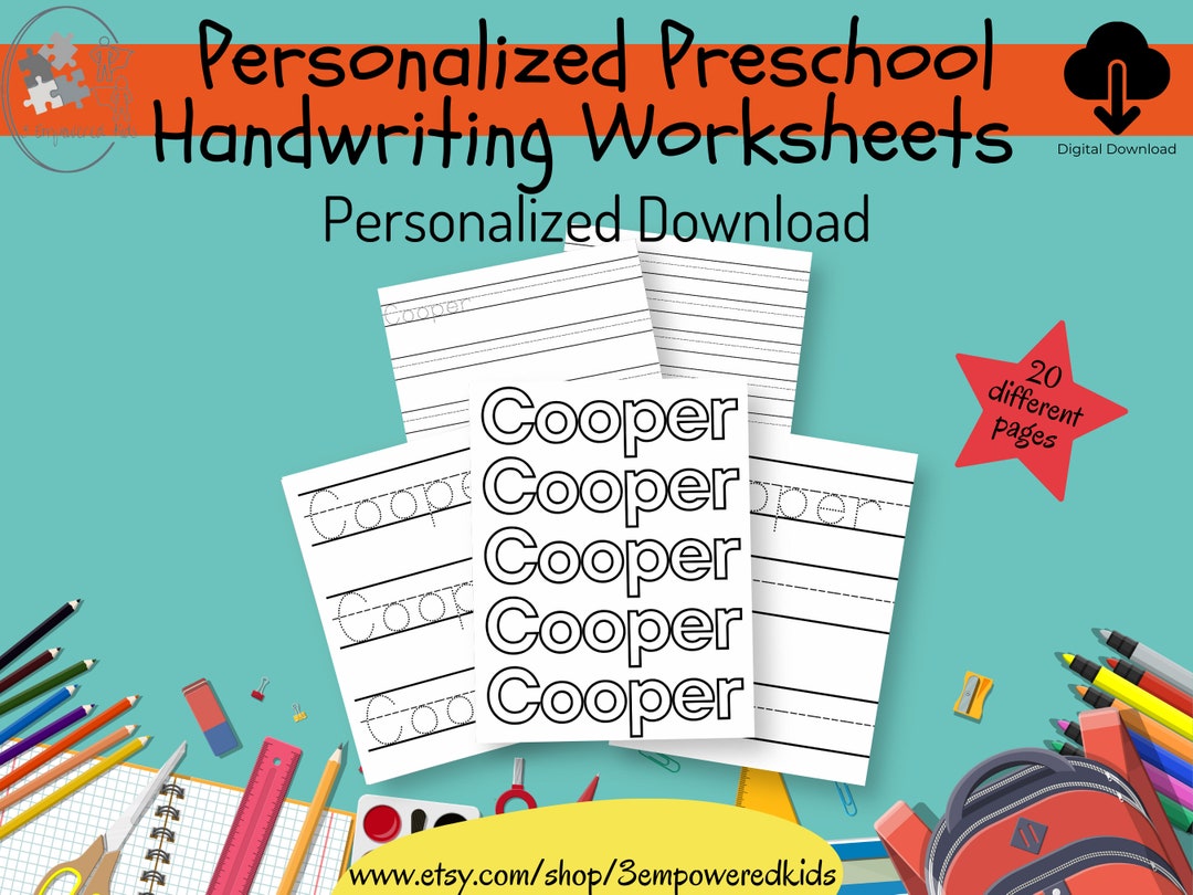 Customizable Name Handwriting Worksheets, Preschool Worksheets