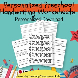 Customizable Name Handwriting Worksheets, Preschool Worksheets ...