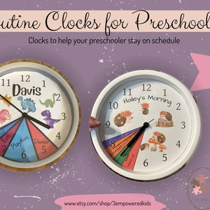 Preschooler Daily Schedule Pre-K Clock Nanny Schedule Preschool Routine Kids Morning Routine Bedtime Routine Pre-K Personalized Custom Clock