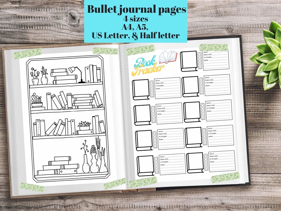 Book Tracker, Printable Bujo Tracker, Journal Insert, Habit Tracker ...