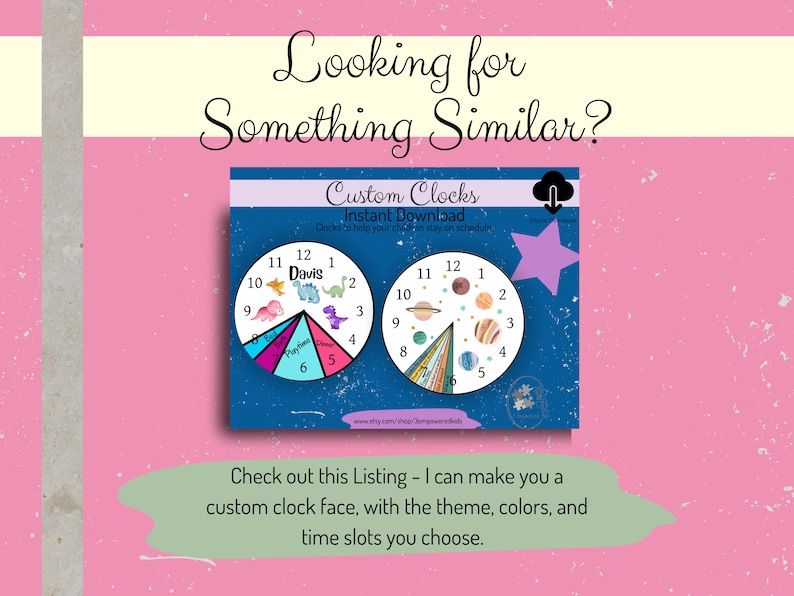 Custom Clock Face: 3-hour Visual Schedule (digital Download) - Etsy