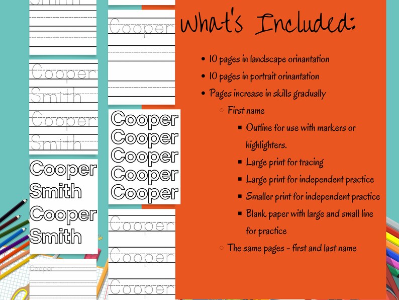 Customizable Name Handwriting Worksheets, Preschool Worksheets