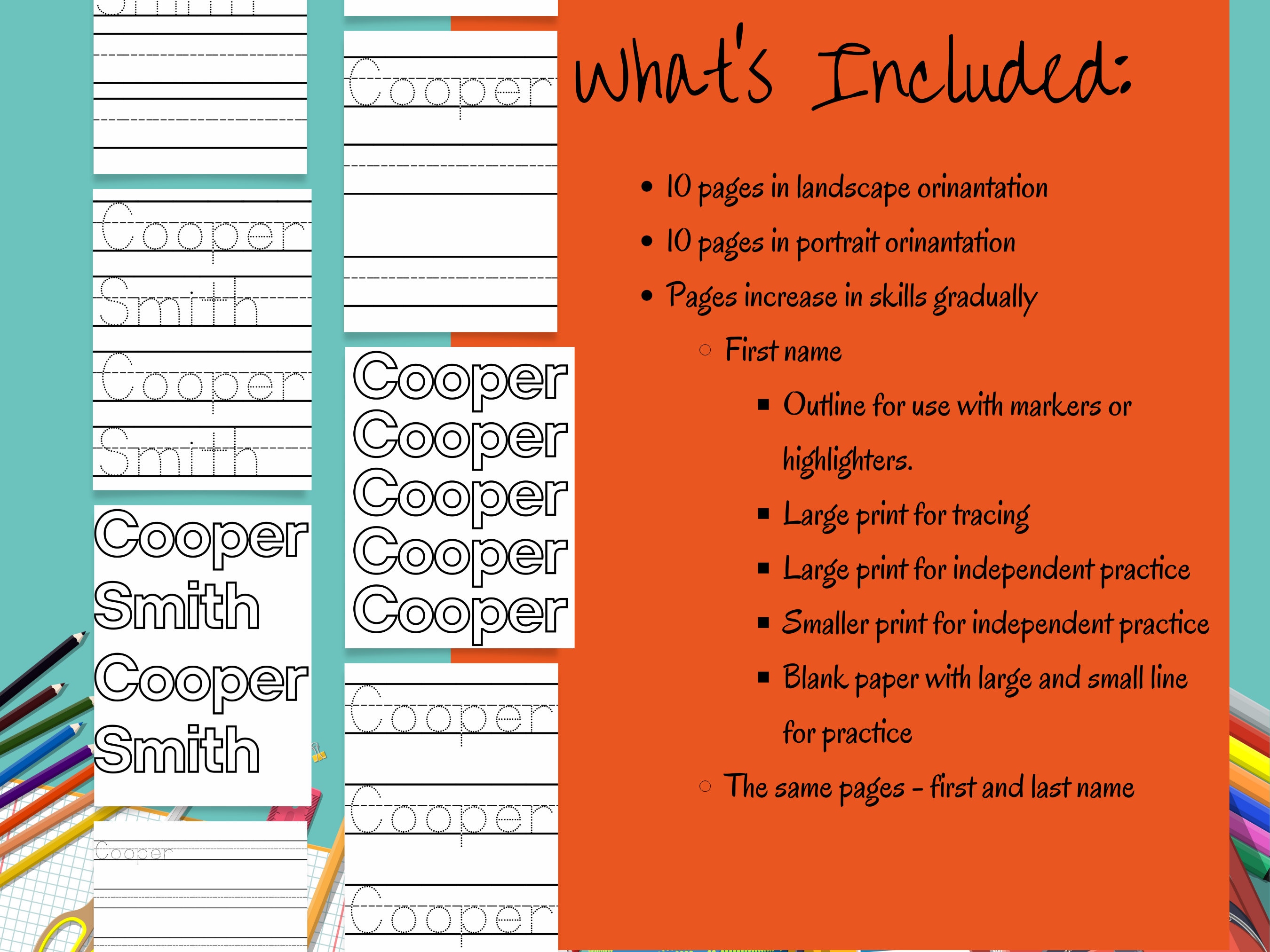 Customizable Name Handwriting Worksheets, Preschool Worksheets