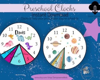 Vorschüler-Routine-Uhr-Kindermorgen-Routine Benutzerdefinierte täglicher Stundenplan Personalisierte Nanny-Zeitplan-Schlafenszeit-Routine-Morgens sofort-Download