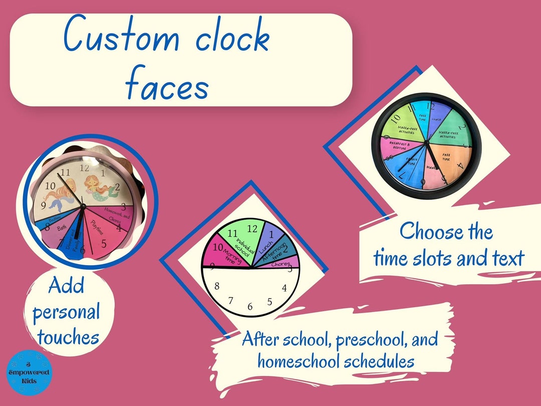 Clock Schedule, Customizable Before School, Homeschooling, or After ...