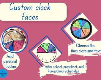 Uhr Stundenplan, personalisierbar vor der Schule, Homeschooling, oder nach der Schule Uhren, Kinder Routine, visueller Stundenplan, ADHS Kinder, Anker Chart