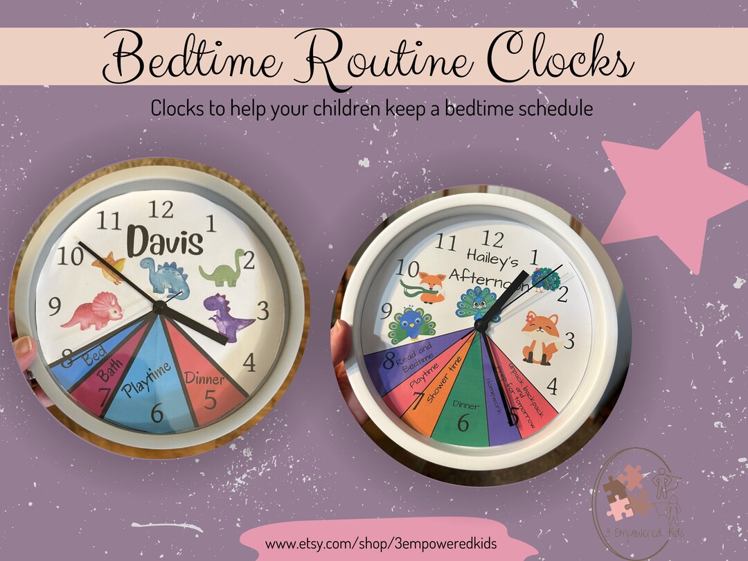 Bedtime Routine Personalized Custom Clock, Evening Routine, Toddler ...