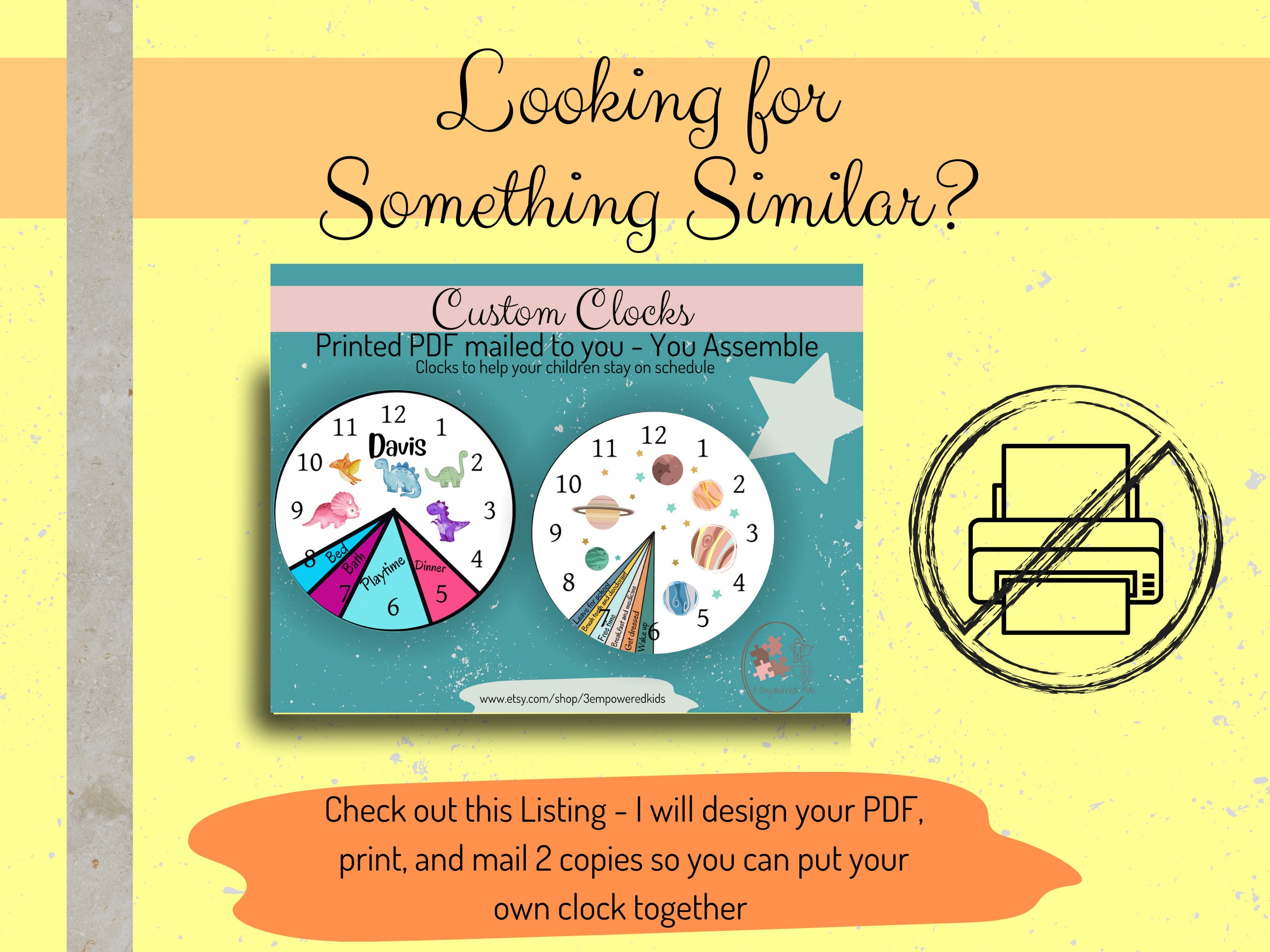 Morning Routine Personalized Custom Clock, Visual Routine Chart ...