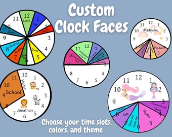 Personalisierte individuelle Uhr, einzigartige Wanduhren, Kinder Tagesablauf, Haushaltsalltag, modernes Ziffernblatt, Kinder Tagesablauf